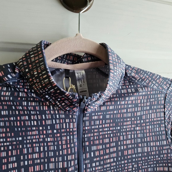 Adidas Women Lightweight Long Sleeve Golf Polo Shirt UPF 50 Print M - Picture 4 of 10